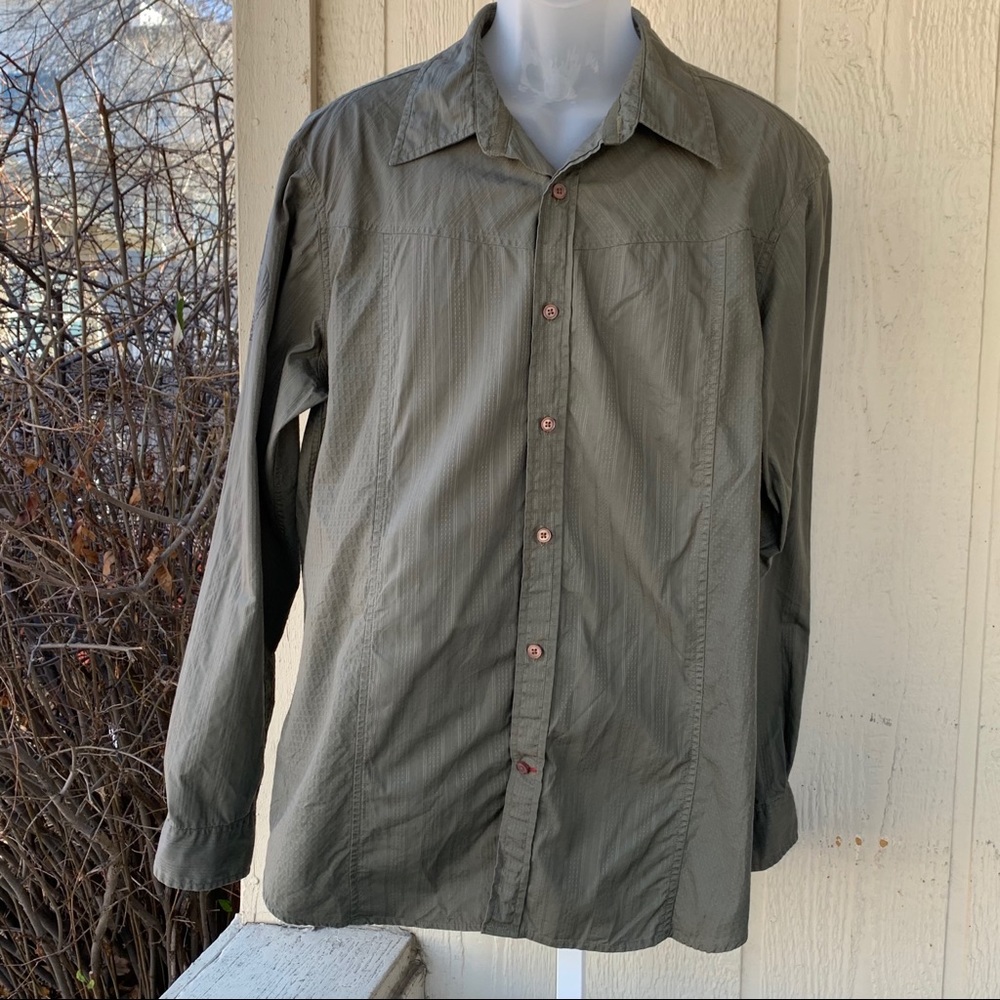 Guess Green Cotton Button Down Long Sleeve | XL